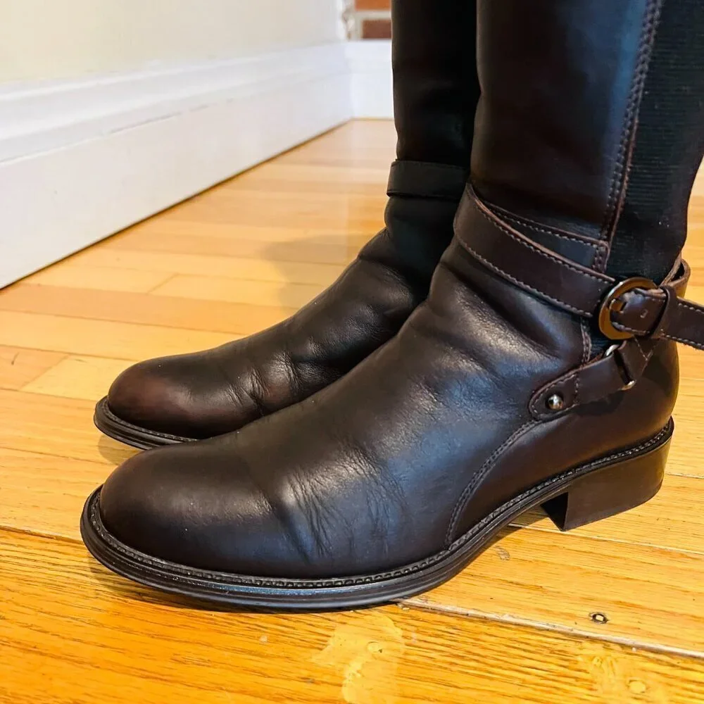 AQUATALIA Women's Brown Leather Knee High Boots 8.5